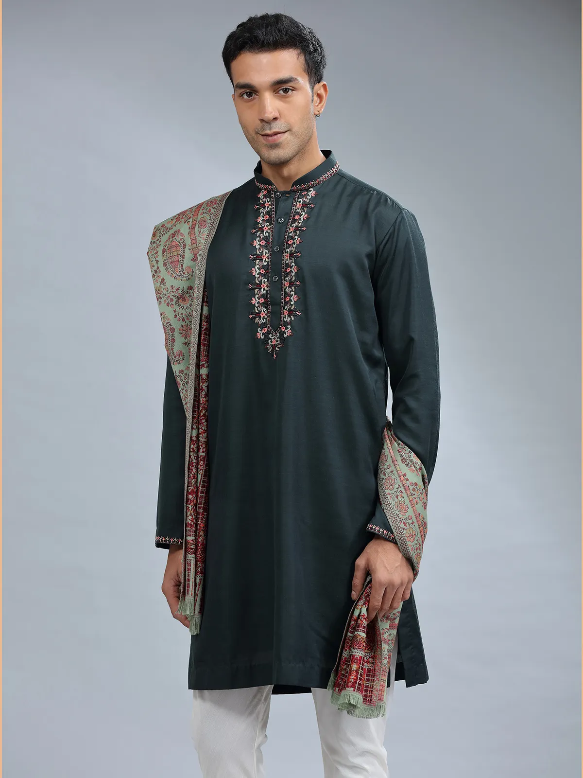 bottle_green_cotton_silk_kurta_pajama_1728044519aks_91551_1