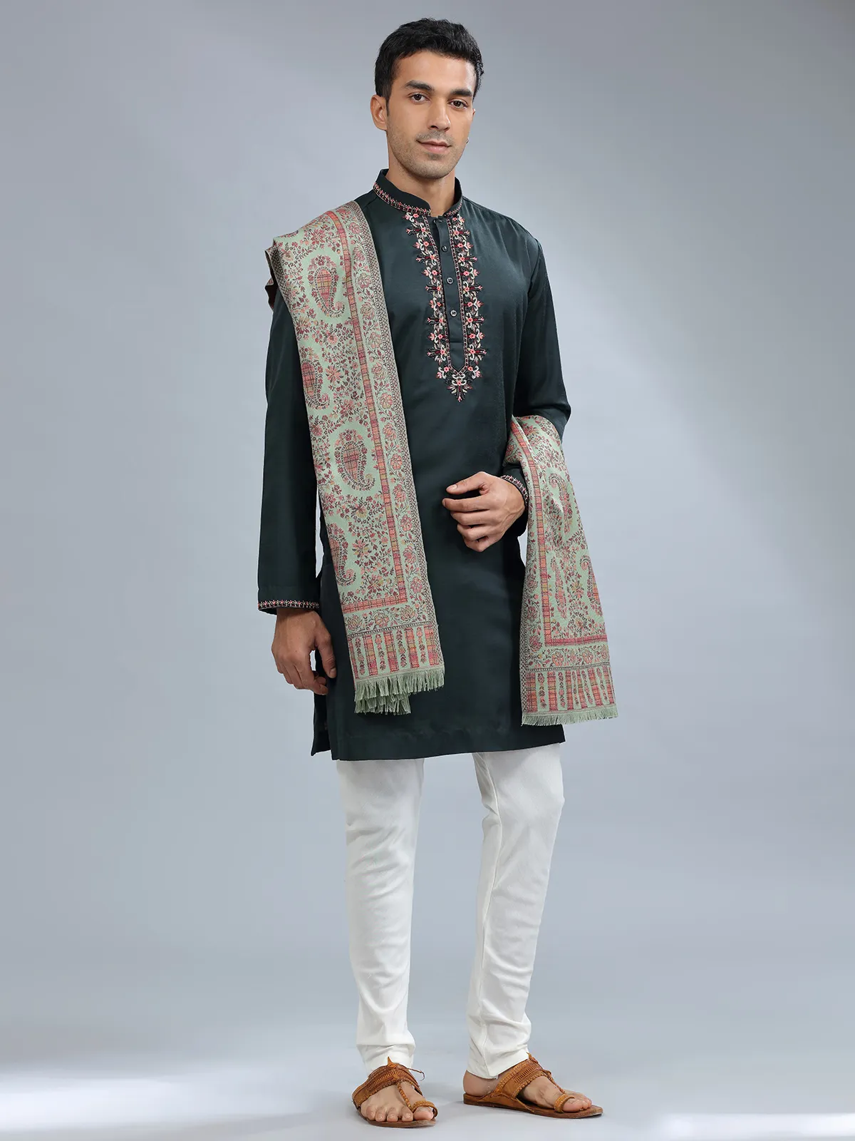 bottle_green_cotton_silk_kurta_pajama_1728044520aks_91551_5