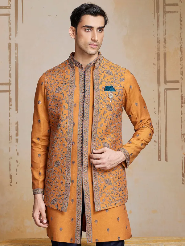 unique_mustard_raw_silk_long_waistcoat_set_for_men_173504258270171_01